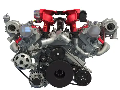 Ferrari 488 GTB Twin Turbocharged V8 Engine 3D model