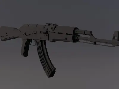 AK-47 Pannel Style Low-poly 3D model