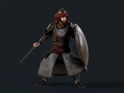 Persian Warrior Low-poly 3D model