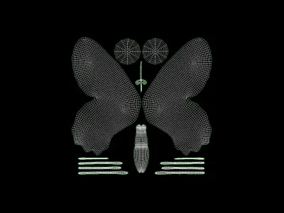 BFLY-002 Butterfly Low-poly 3D model