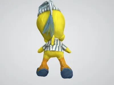 Tweety stuffed toy duck with stripes 3D model