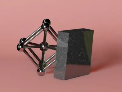 Plain Steel Atomium Decorative Replica Free 3D model