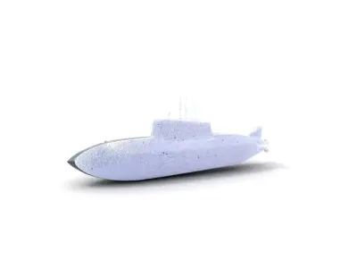 Stealth Camo Submarine model pack Low-poly 3D model