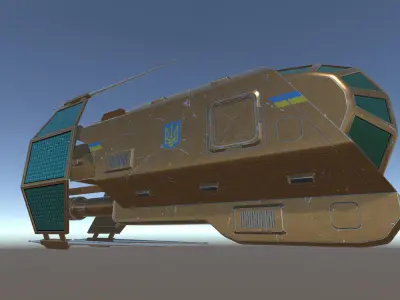 Spaceship Patriot Type 2 Brown Low-poly 3D model