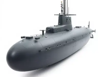 Stealth Submarine model pack Low-poly 3D model