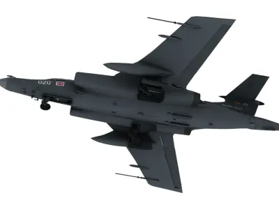 Lowpoly Blackburn Buccaneer Aircraft 3D Model Low-poly 3D model