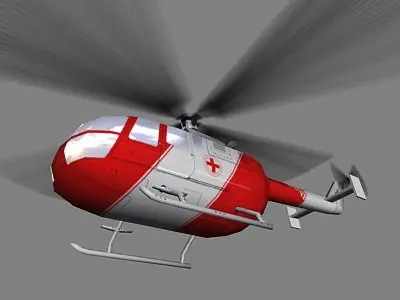 Bo105 V6 Helicoopter Low-poly 3D model