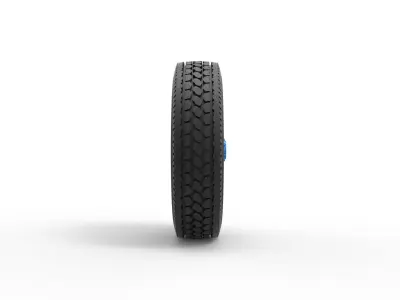 Front 6 spoke wheel of old school truck Scale 1 to 25 3D print model