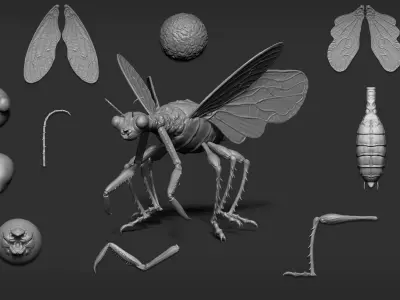Zbrush  Blender - 80 Insectoid Creature Brush mega Pack 3D model