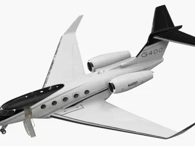 Gulfstream G400 Business Jet Rigged 3D model