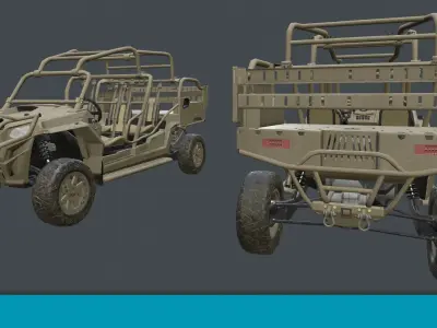 Polaris MRZR 4 Low Poly Low-poly 3D model