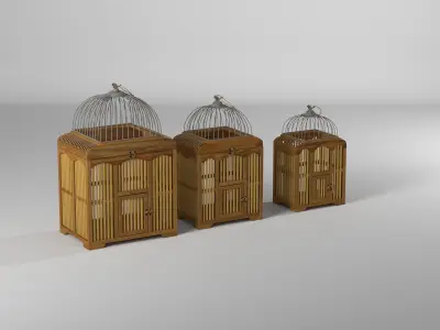 Elosie Decorative Bird Cage Set Animal 3D model