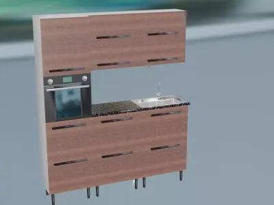 Kitchen Furniture Low-poly 3D model