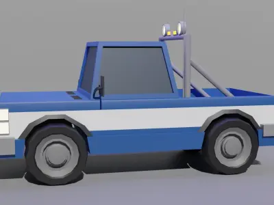 Police Truck Low-poly 3D model
