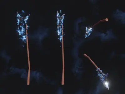 15 Lightning elemental weapons - medieval - fantasy VOL 01 Low-poly 3D model