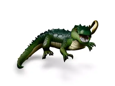 Realistic Animated Crocodile 3D Model Low-poly 3D model