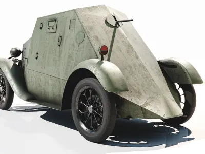 D-8 Soviet light armored car 1930s Low-poly 3D model