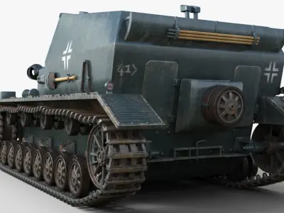 Tank 10 5 CM K18 Auf Panzer Iray piu 3D model