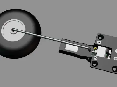 RC plane retractable landing gear 3D model 3D model