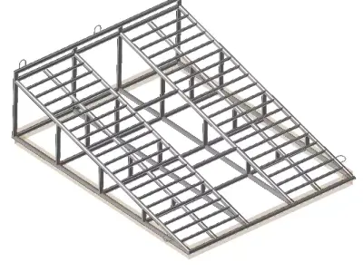Rampla metal frame with two ladders 3D model