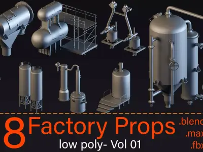 8 Factory props- Vol 01 3D model