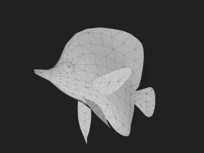 Butterflyfish Low-poly 3D model