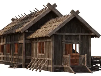Old Medieval House 37 PBR 4K GameReady Low-poly 3D model
