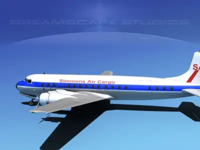 Douglas DC-7C Simmons Air Cargo 3D model