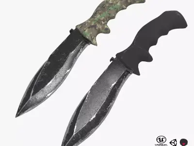 Defender Knife 2 and Army Low Low-poly 3D model