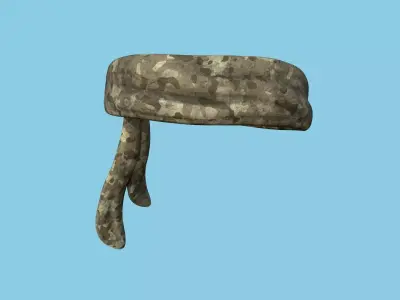 Desert Camouflage Bandana - Military Character Design Low-poly 3D model