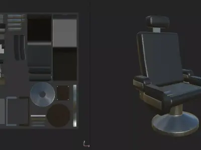 Bridge Command Chair Low-poly 3D model