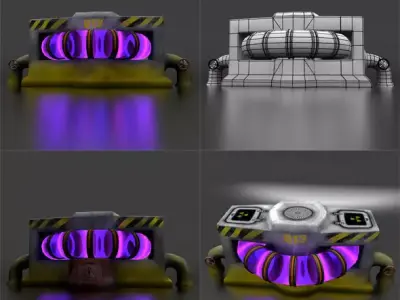 Reactor LowPoly Game Free low-poly 3D model