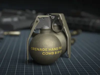 Game Ready M67 Frag Grenade - Army Skin  Low-poly 3D model