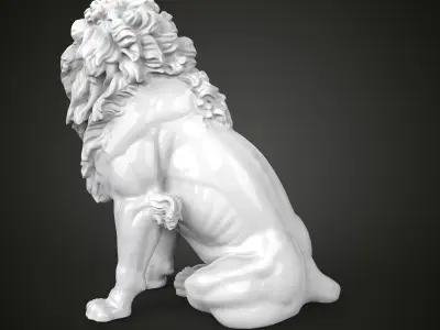 Lion at the entrance of the Palace of Justice in Vienna 3D print model