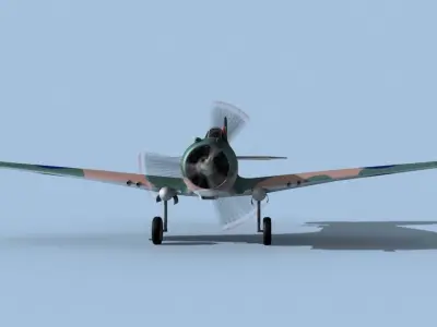 Curtiss H-75C Mohawk V22 RAF 3D model