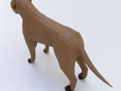 English mastiff Dog low poly 3d model  Low-poly 3D model