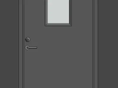  Quality Commercial Grade Steel Door with Window or without Free 3D model