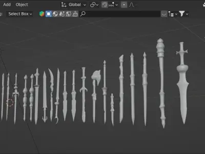 weapon pack  Low-poly 3D model