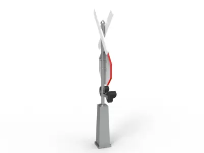 Rail road crossing stop sign 3D model