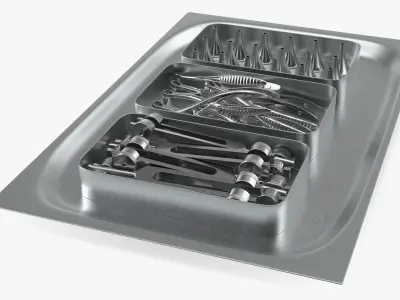 Complete ENT Instrument Kit Surgical Stainless 3D model
