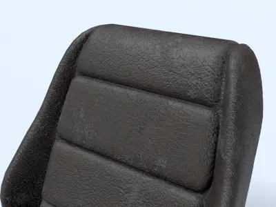 Leather Car Seat Low-poly 3D model