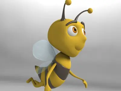 Bee cartoon character 3D 3D model