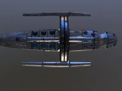 SpaceShip AV-007 Low-poly 3D model