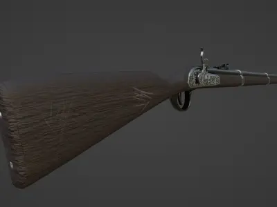 1853 Enfield Target Percussion Musket Low-poly 3D model