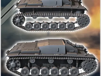 Sturmgeschutz StuG III Ausf A SdKfz 142-1 - miniatures tabletop 3D print model