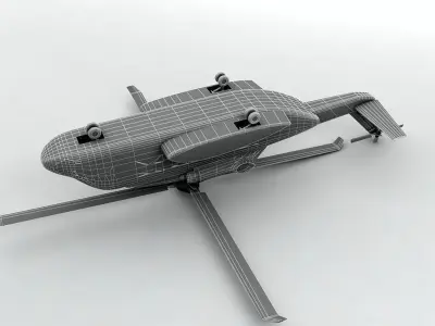 Sikorsky S92 Helicopter -2  Low-poly 3D model