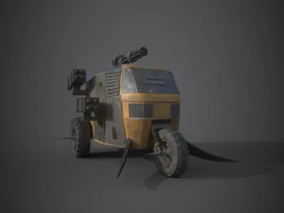 Post Apocalyptic Monster Tricycle Low-poly 3D model