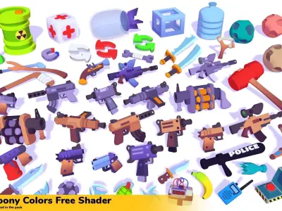 Hypercasual Action Props Pack Volume 3 Low-poly 3D model