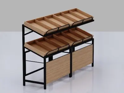 Stall model slat wall display rack Low-poly 3D model