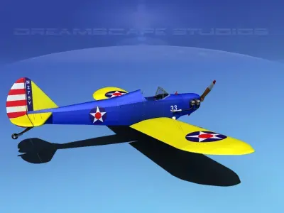 Flybaby airplane flying in sky 3D model